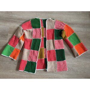 Handmade Crochet Granny Square Cardigan Multicolor